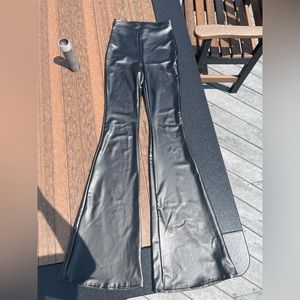 Windsor Black leather flare pants size:XS